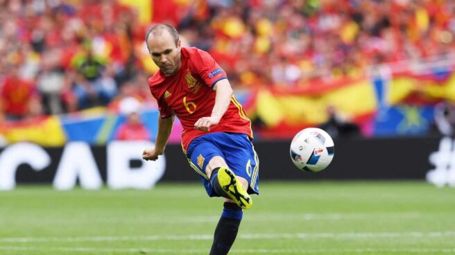 Andrés Iniesta, en un partido con la selección española.