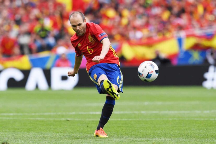 Andrés Iniesta, en un partido con la selección española.