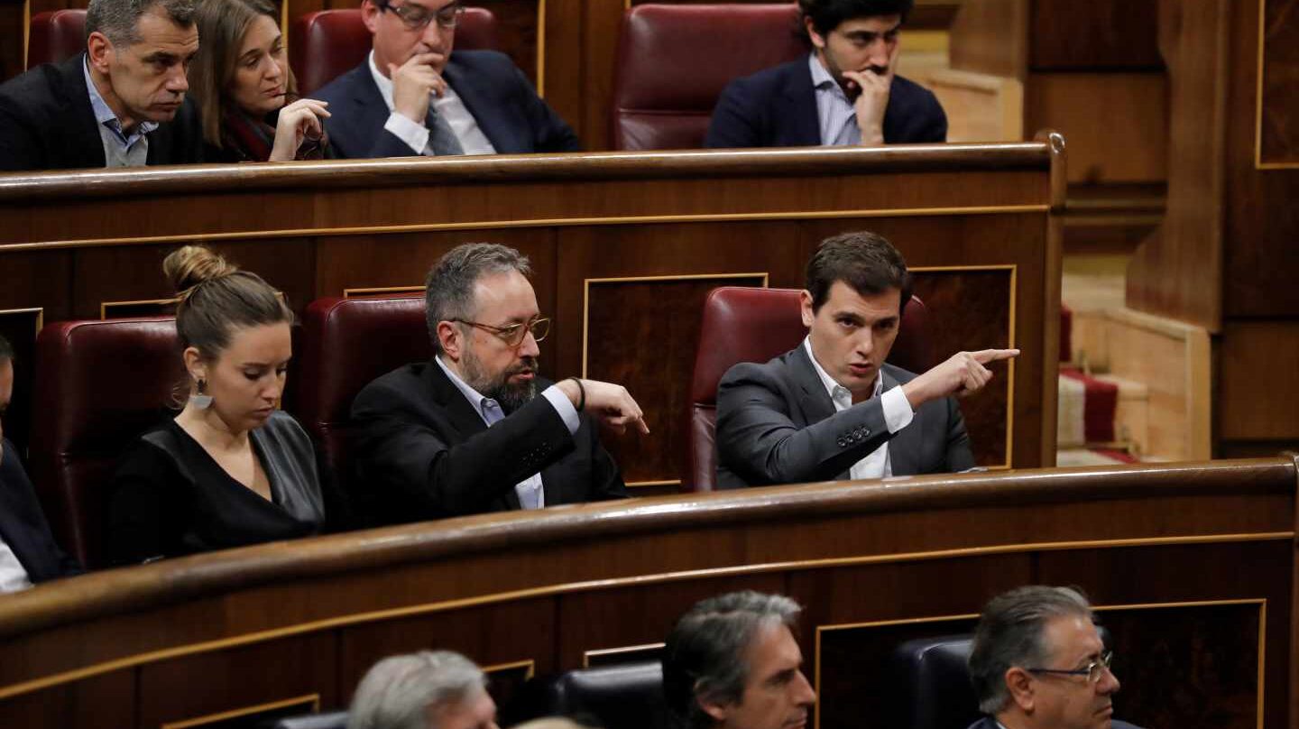 El presidente de Ciudadanos, Albert Rivera, durante la sesión de control al Gobierno en el Congreso de los Diputados.