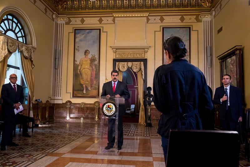 Maduro en el Palacio de Miraflores.