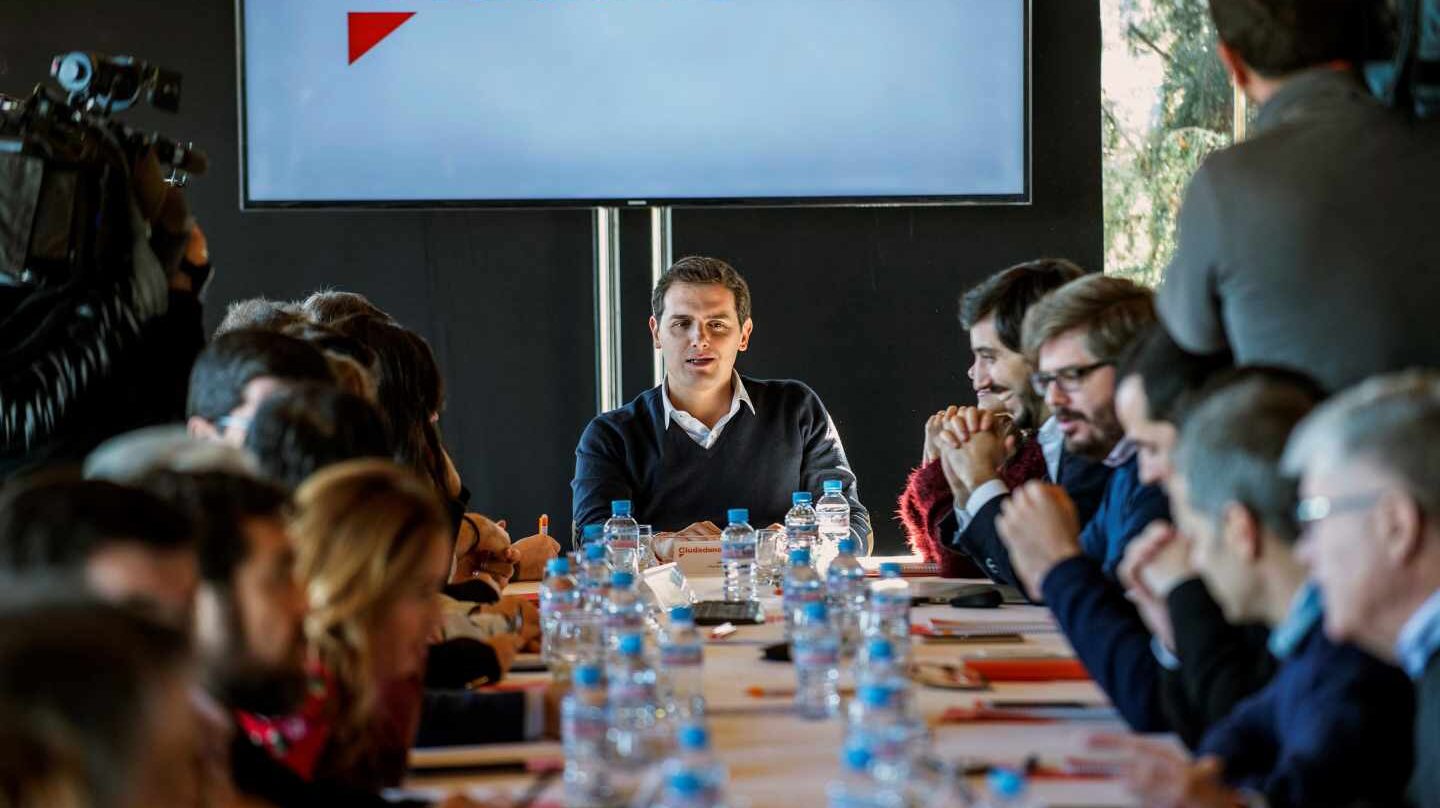 Albert Rivera preside la Ejecutiva de Ciudadanos en Toledo.