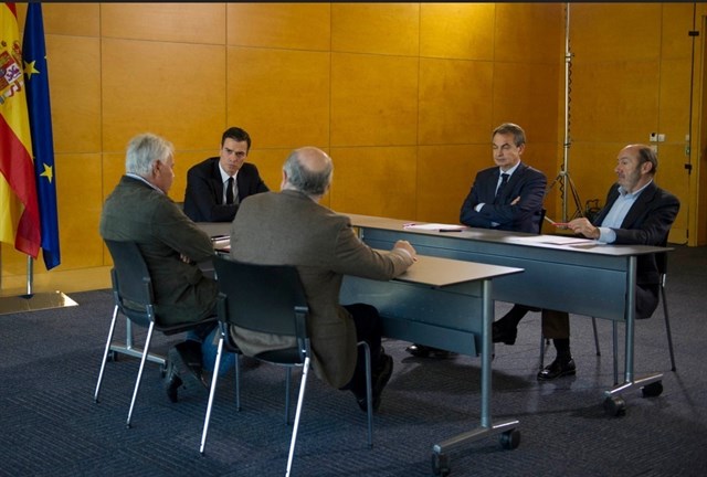 Pedro Sánchez, reunido con González, Zapatero, Rubalcaba y Almunia.