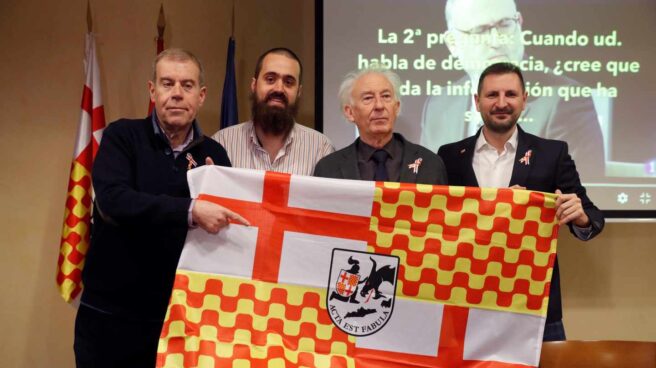 Presentación de Tabarnia: Tomás Guasch, Jaume Vives, Albert Boadella y Miguel Martínez, de izqda. a dcha.
