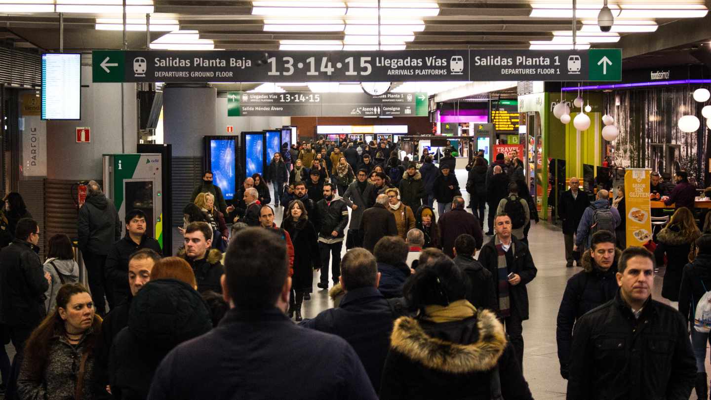 Un pasillo de la estación de Atocha