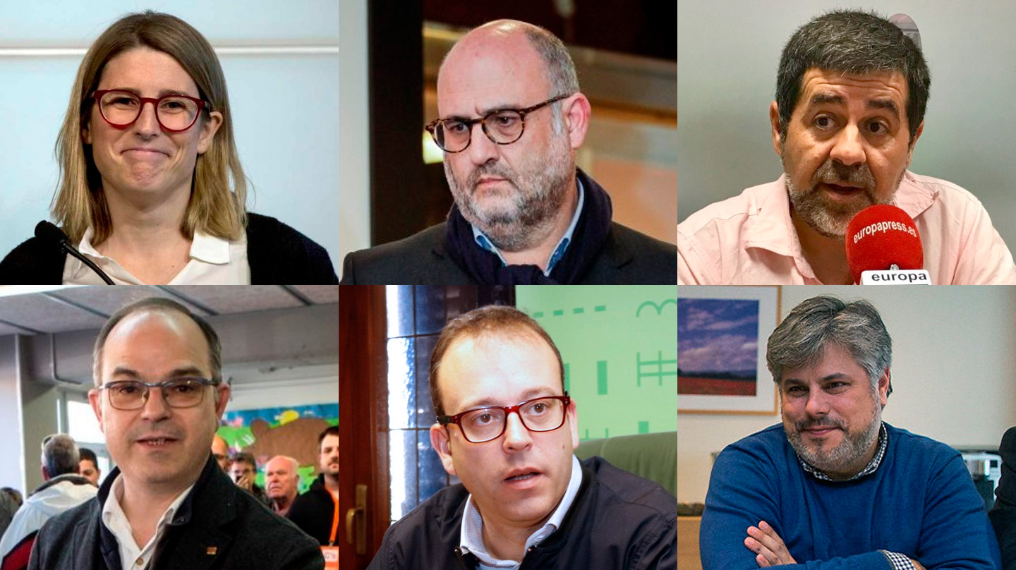 Elsa Artadi, Eduard Pujol, Jordi Sànchez, Jordi Turull, Marc Solsona y Albert Batet