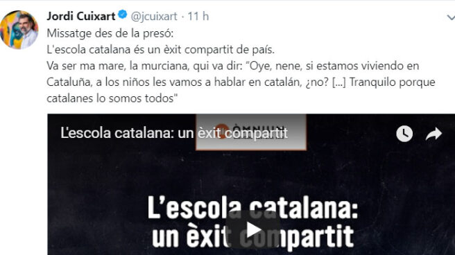 Jordi Cuixart defiende el modelo catalán citando a su madre murciana