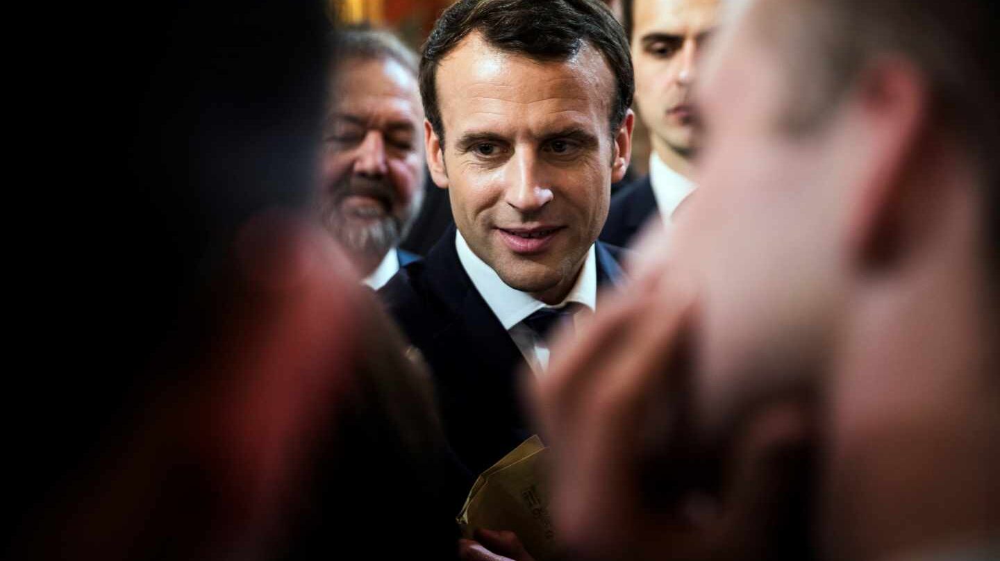 El presidente de Francia, Emmanuel Macron, durante un encuentro con empresarios.