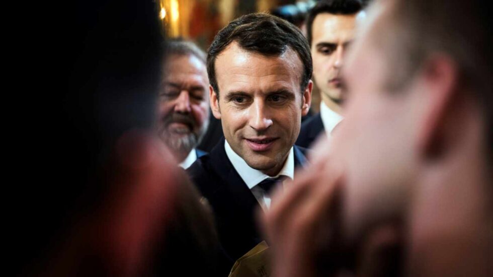 El presidente de Francia, Emmanuel Macron, durante un encuentro con empresarios.