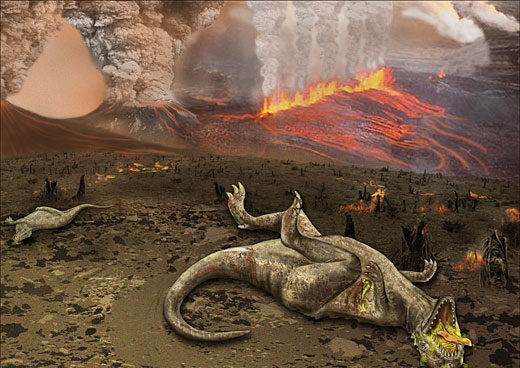 Recreción del vulcanismo durante la extinción de los dinosaurios