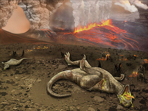 Recreción del vulcanismo durante la extinción de los dinosaurios
