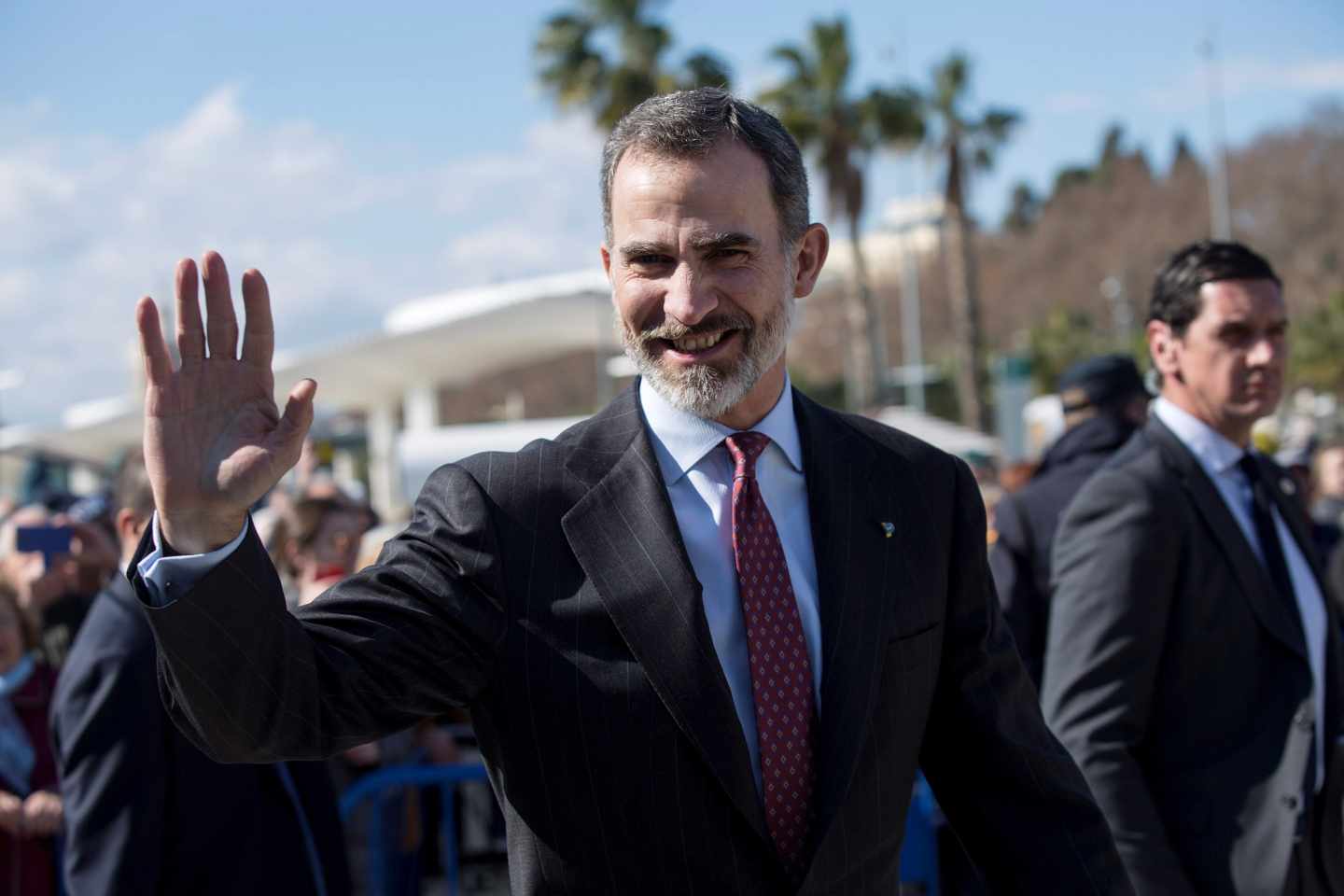 El rey Felipe VI, antes de la entrega de las medallas de las Bellas Artes en el Centro Pompidou de Málaga.