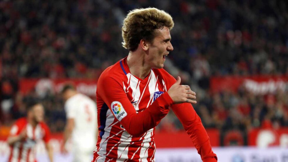 El jugador del Atlético de Madrid Antoine Griezmann celebra un gol.