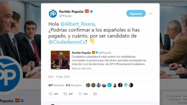 La ruptura entre PP y Ciudadanos se traslada a las redes sociales