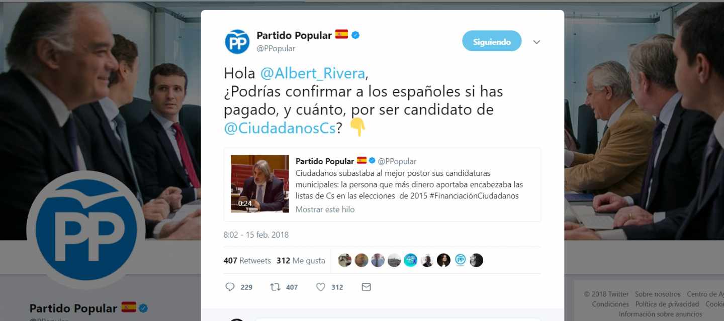 La guerra entre el PP y Ciudadanos se traslada a las redes sociales.