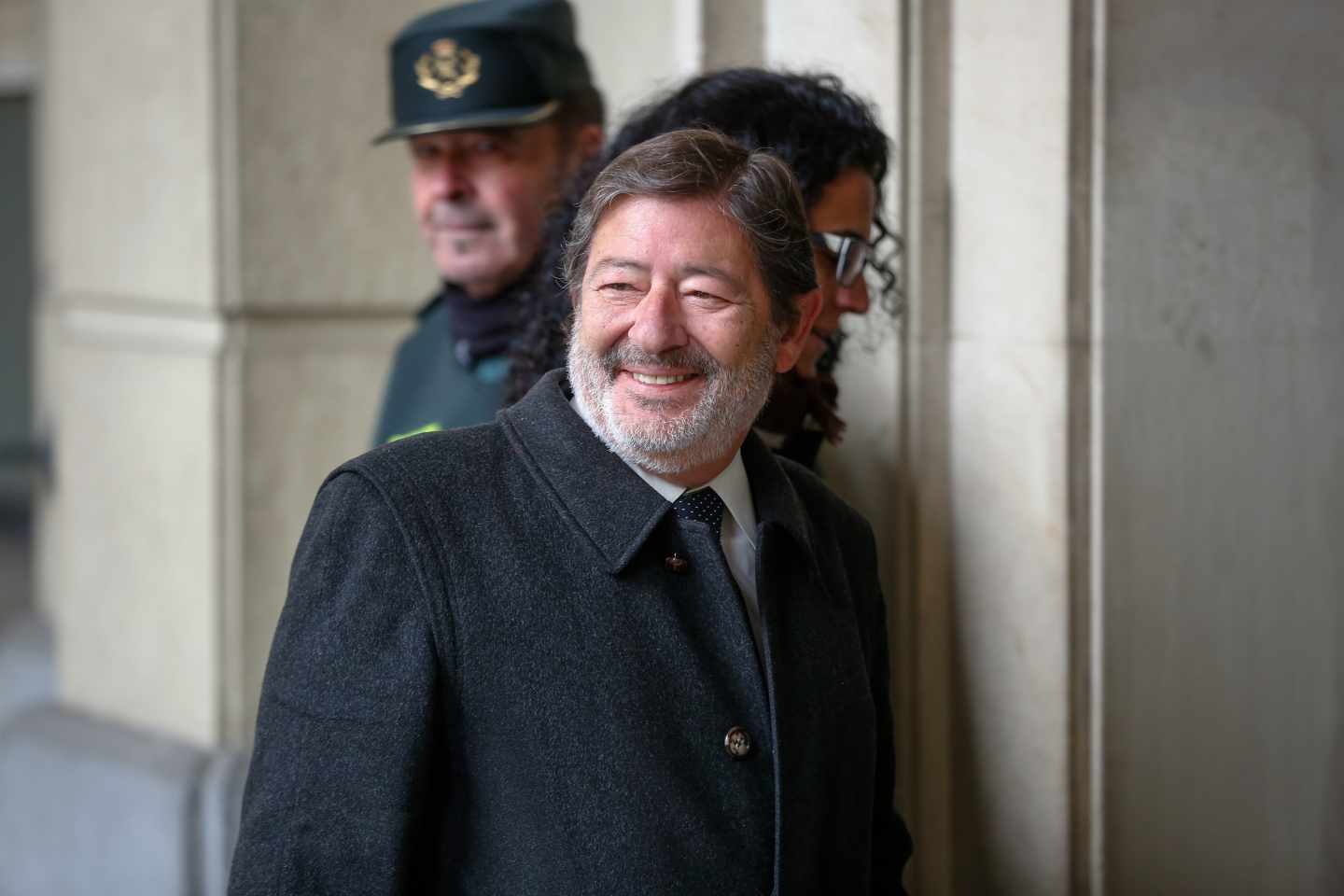 Javier Guerrero, ex director general de Trabajo y Seguridad Social, llegando este lunes a la Audiencia de Sevilla para el juicio del 'caso ERE'.