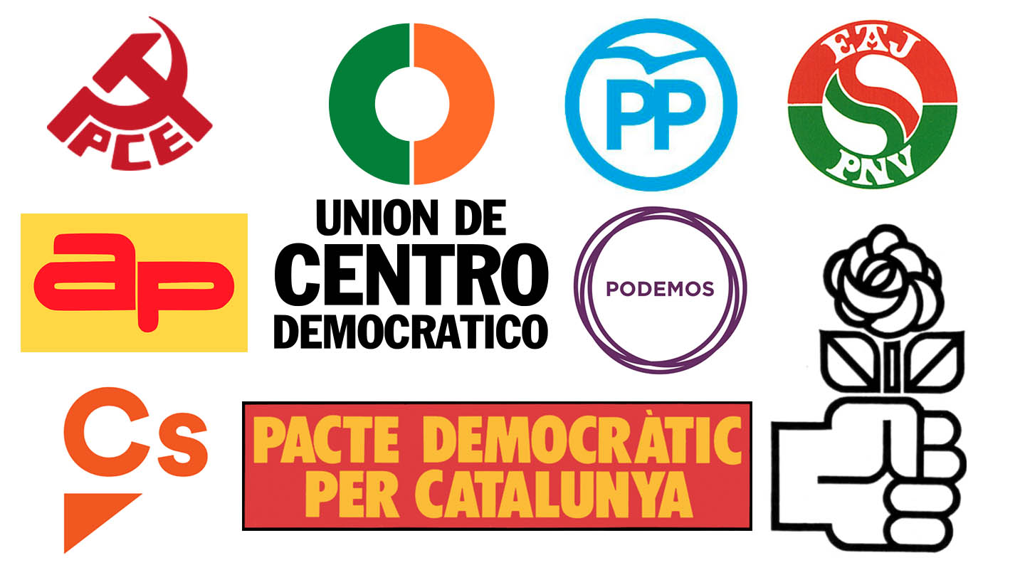 Resultado de imagen para Collage de los emblemas de los partidos espaÃ±oles