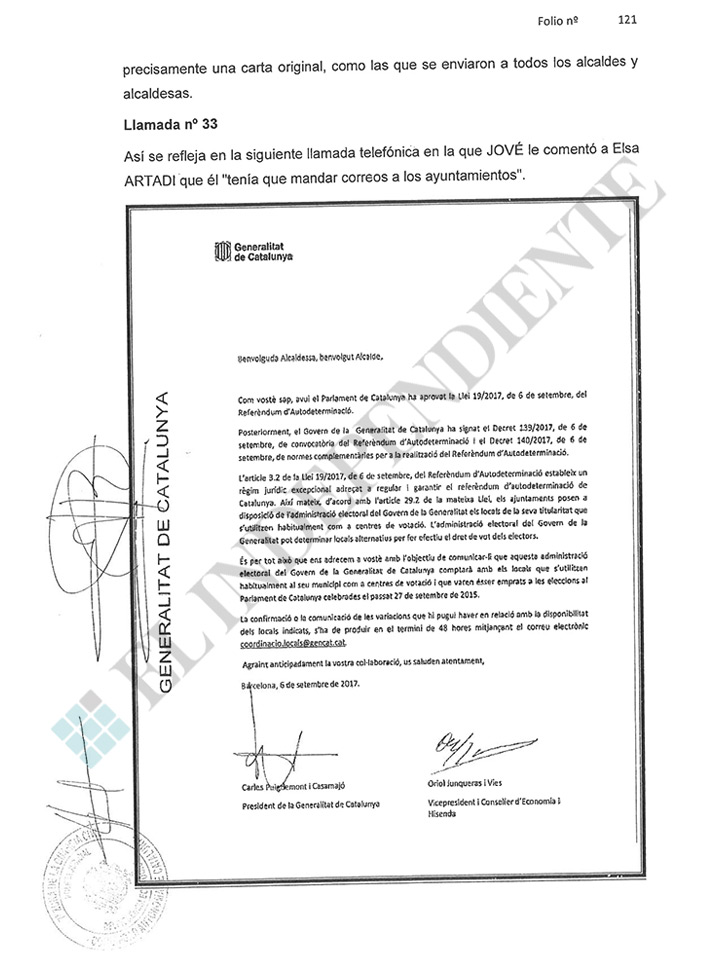 Documento del pinchazo telefónico