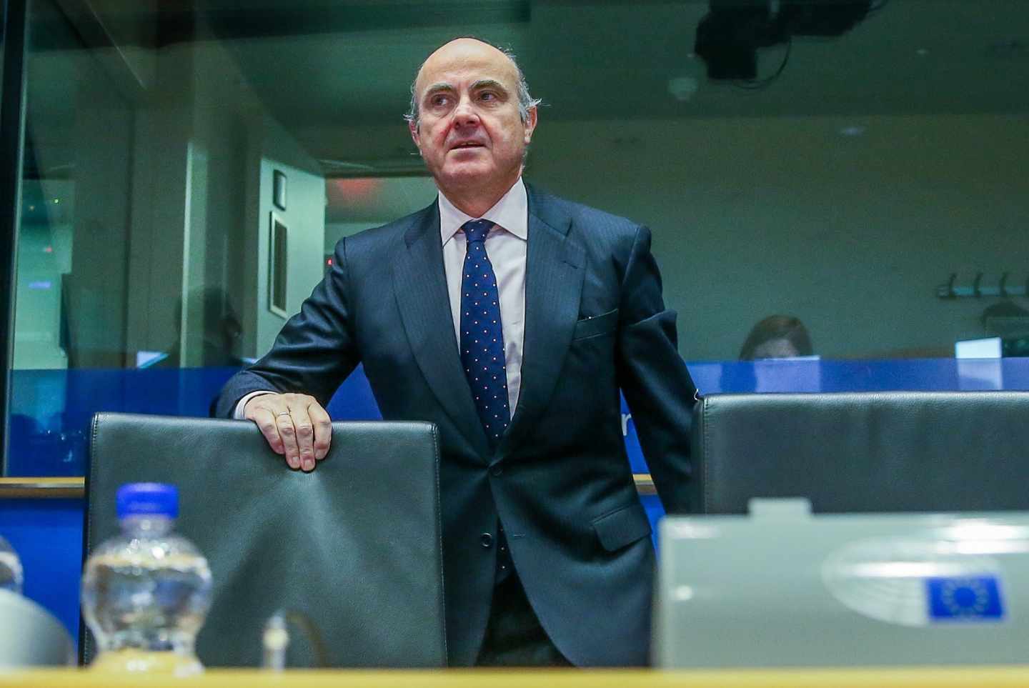 El todavía ministro de Economía español, Luis de Guindos, elegido por el Eurogrupo como nuevo vicepresidente del Banco Central Europeo.