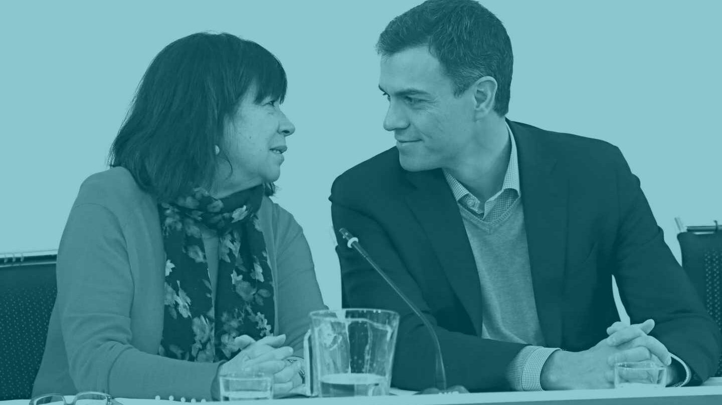 Cristina Narbona y Pedro Sánchez.