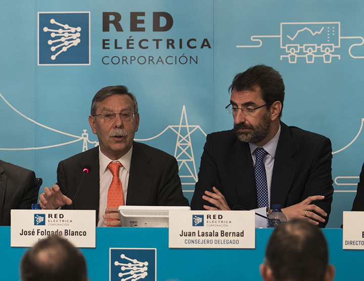 El presidente de REE, José Folgado, y su consejero delegado, Juan Lasala.