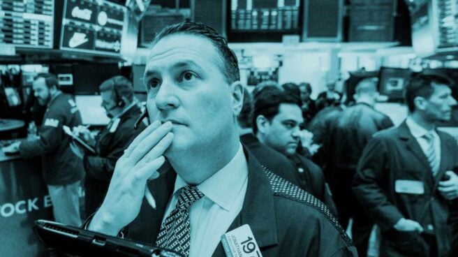 wall_street_bolsa Operadores de bolsa en Wall Street.