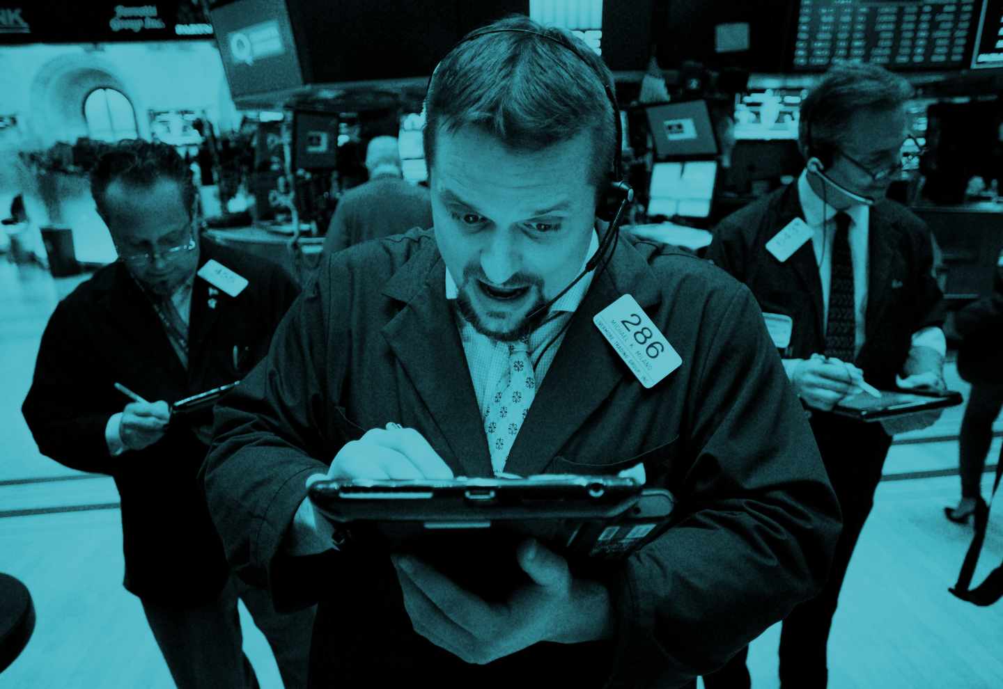 Operadores bursátiles en Wall Street.