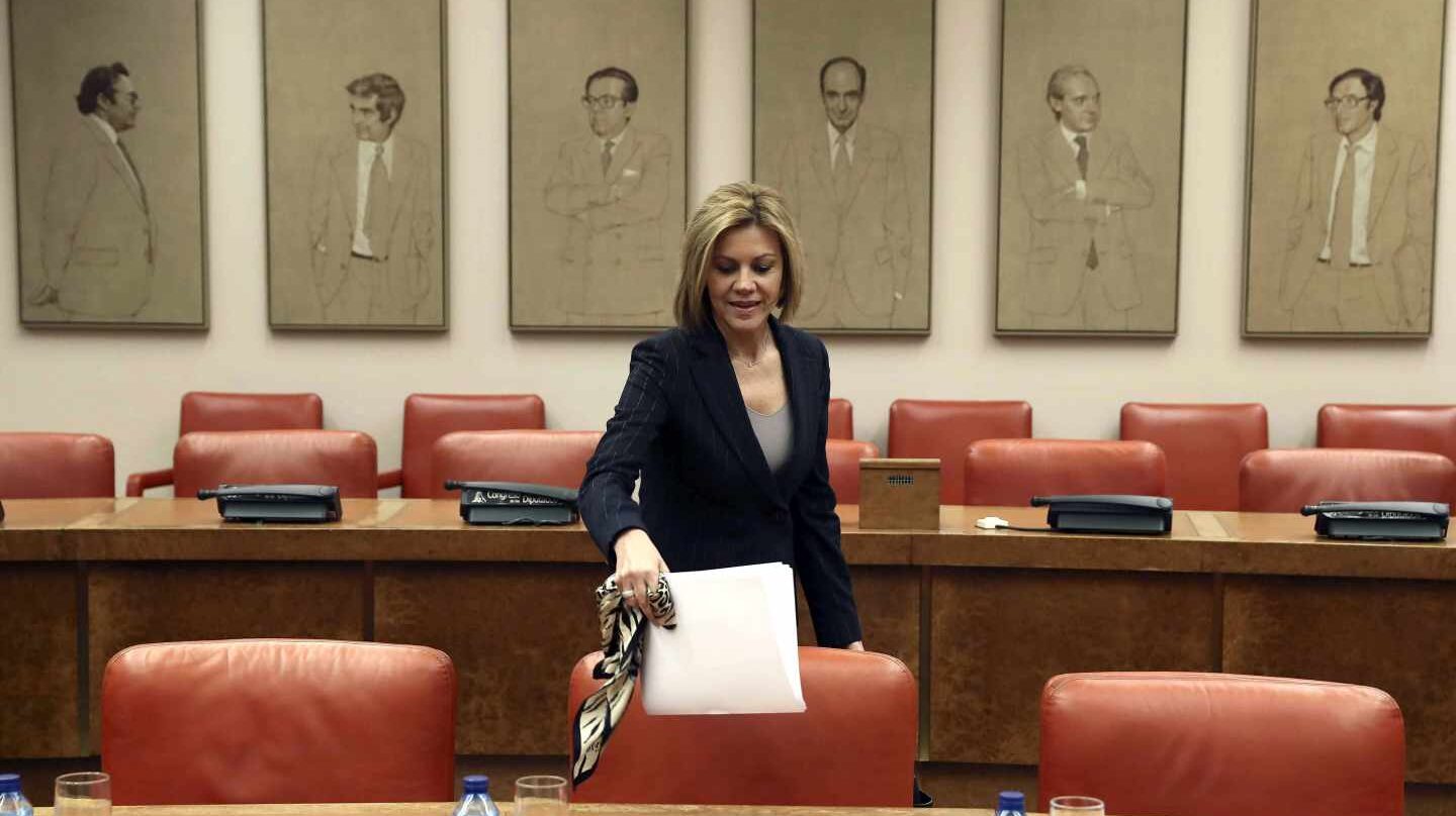 Cospedal antes de intervenir ante su Grupo Parlamentario