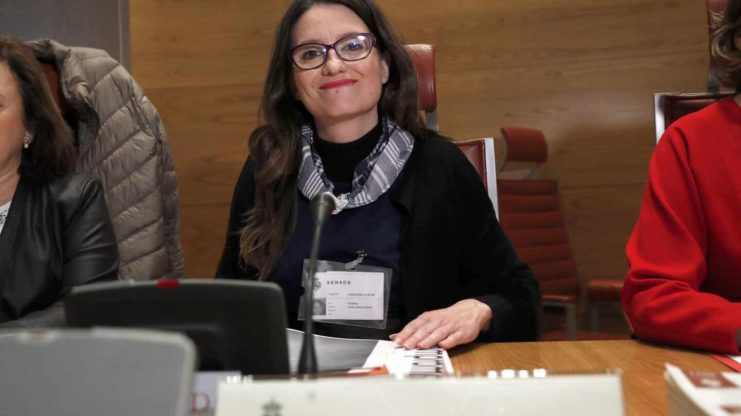 La vicepresidenta valenciana y colíder de Compromís, Mónica Oltra, durante su comparecencia ante la comisión de investigación del Senado.