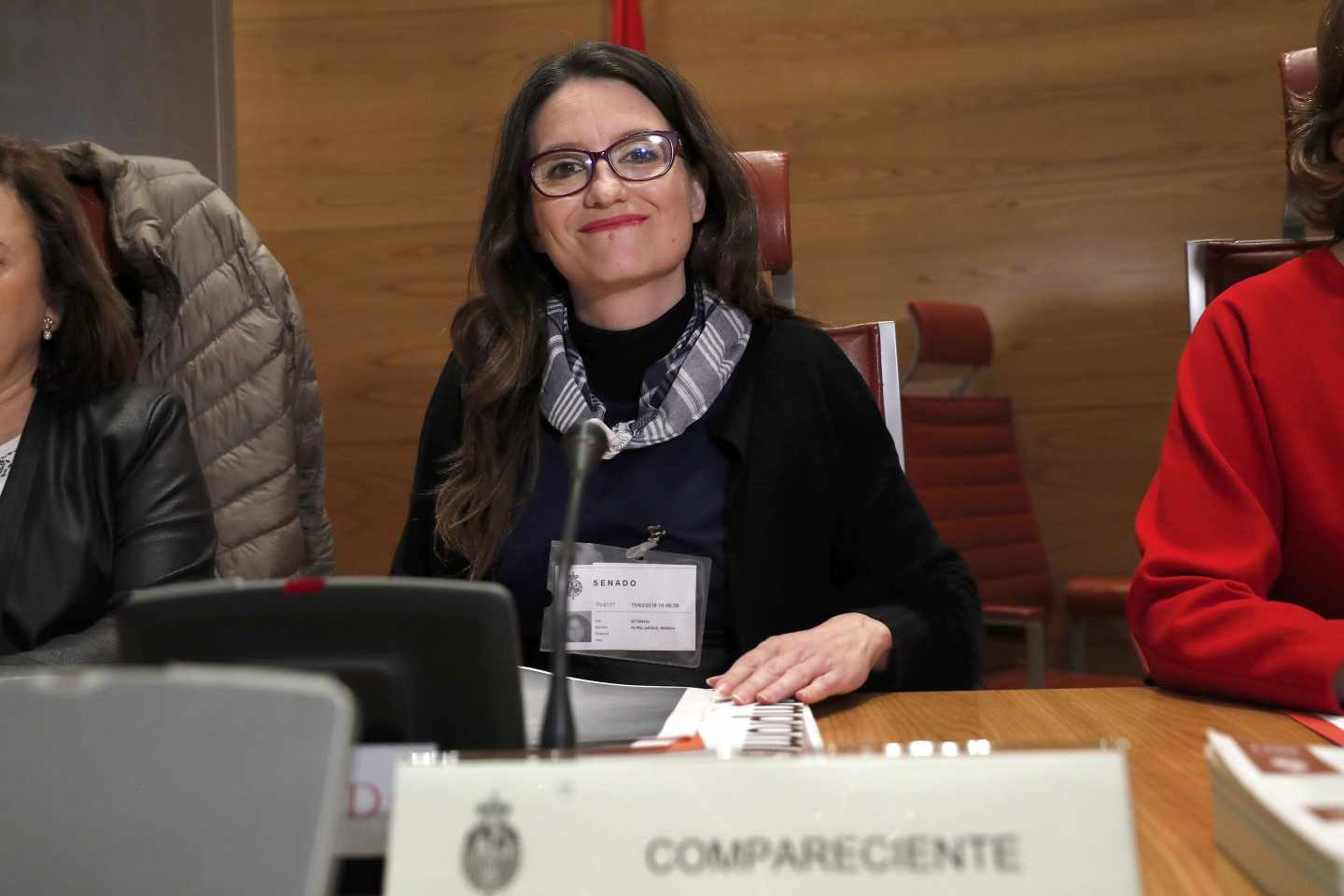 La vicepresidenta valenciana y colíder de Compromís, Mónica Oltra, durante su comparecencia ante la comisión de investigación del Senado.