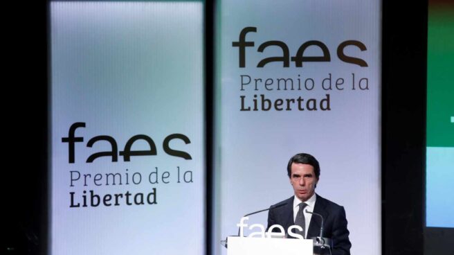 El ex presidente José María Aznar en la entrega del premio de FAES.