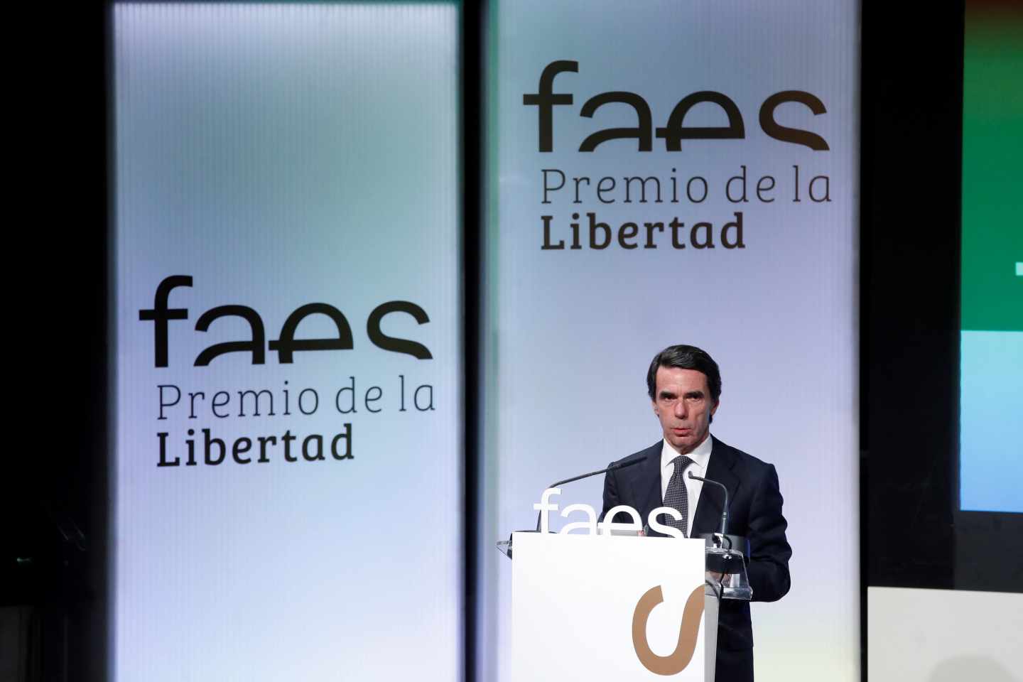 El ex presidente José María Aznar en la entrega del premio de FAES.