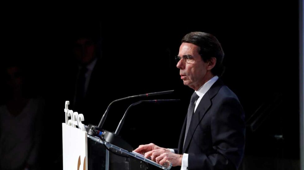 El ex presidente José María Aznar en la entrega del premio de FAES.