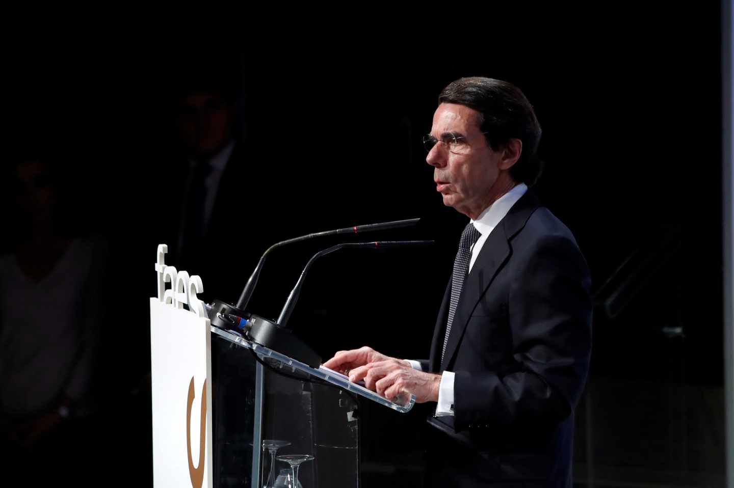 El ex presidente José María Aznar en la entrega del premio de FAES.