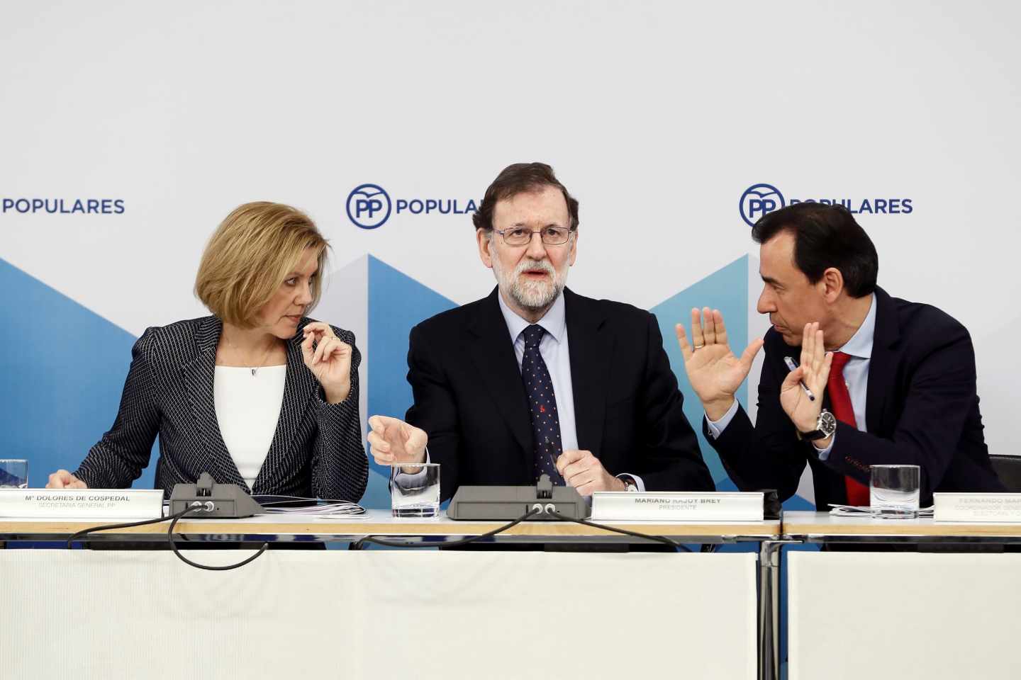Cospedal, Rajoy y Maillo en el comité federal de este lunes