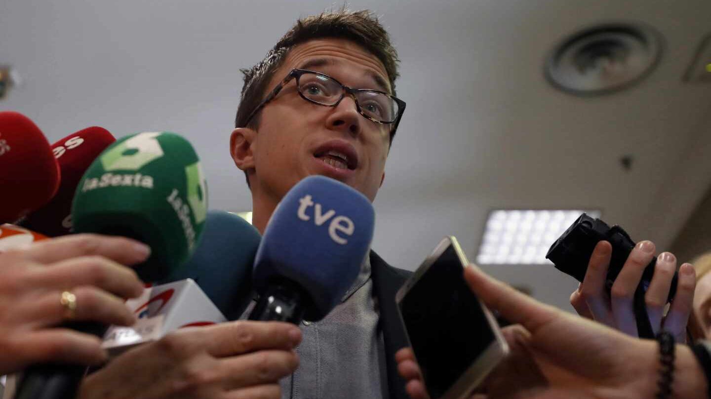Iñigo Errejón, en declaraciones a periodistas en el Congreso.