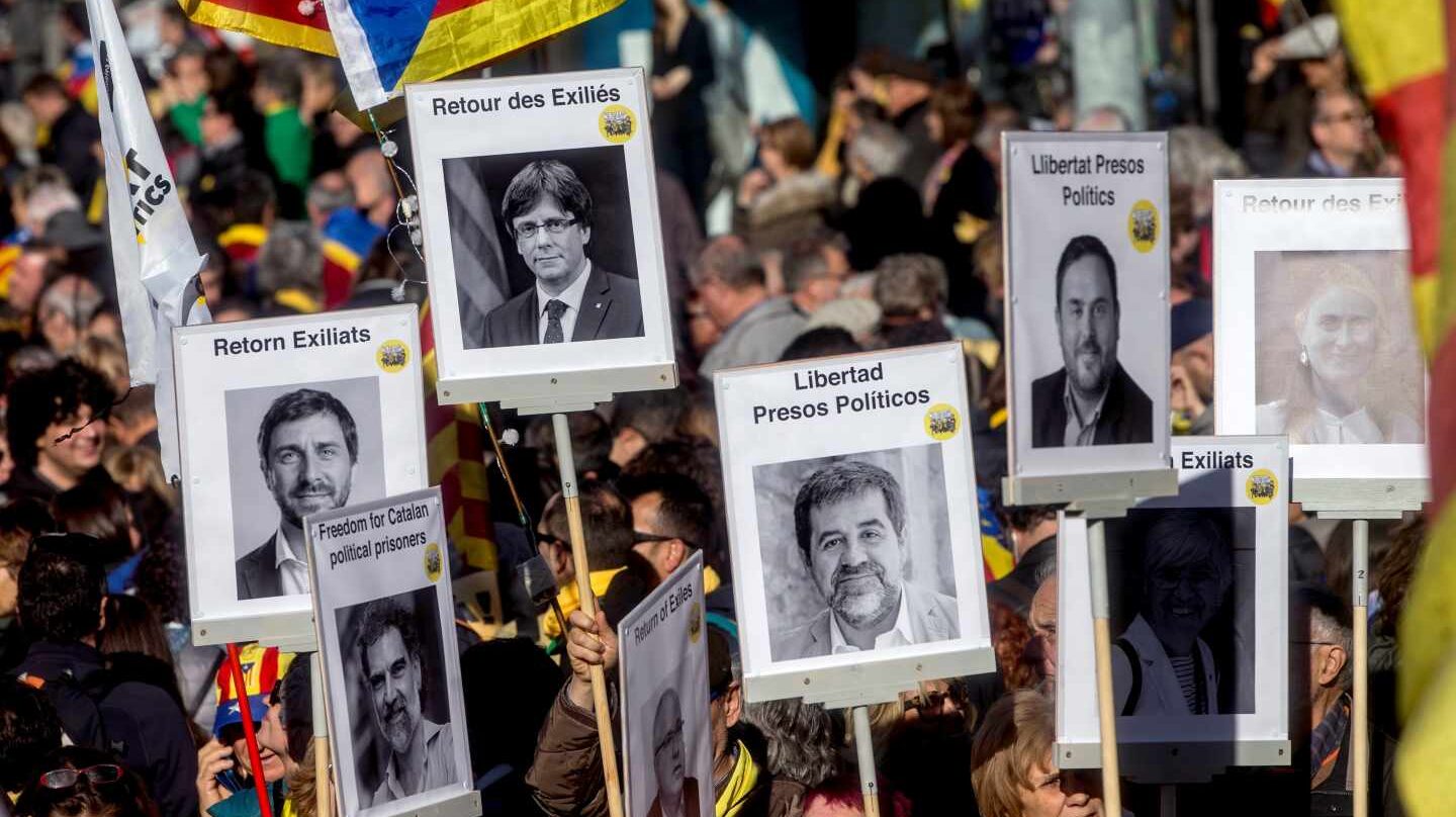 Manifestación en Barcelona convocada por la Asamblea Nacional Catalana (ANC).