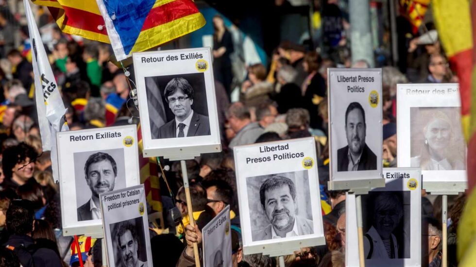 Manifestación en Barcelona convocada por la Asamblea Nacional Catalana (ANC).