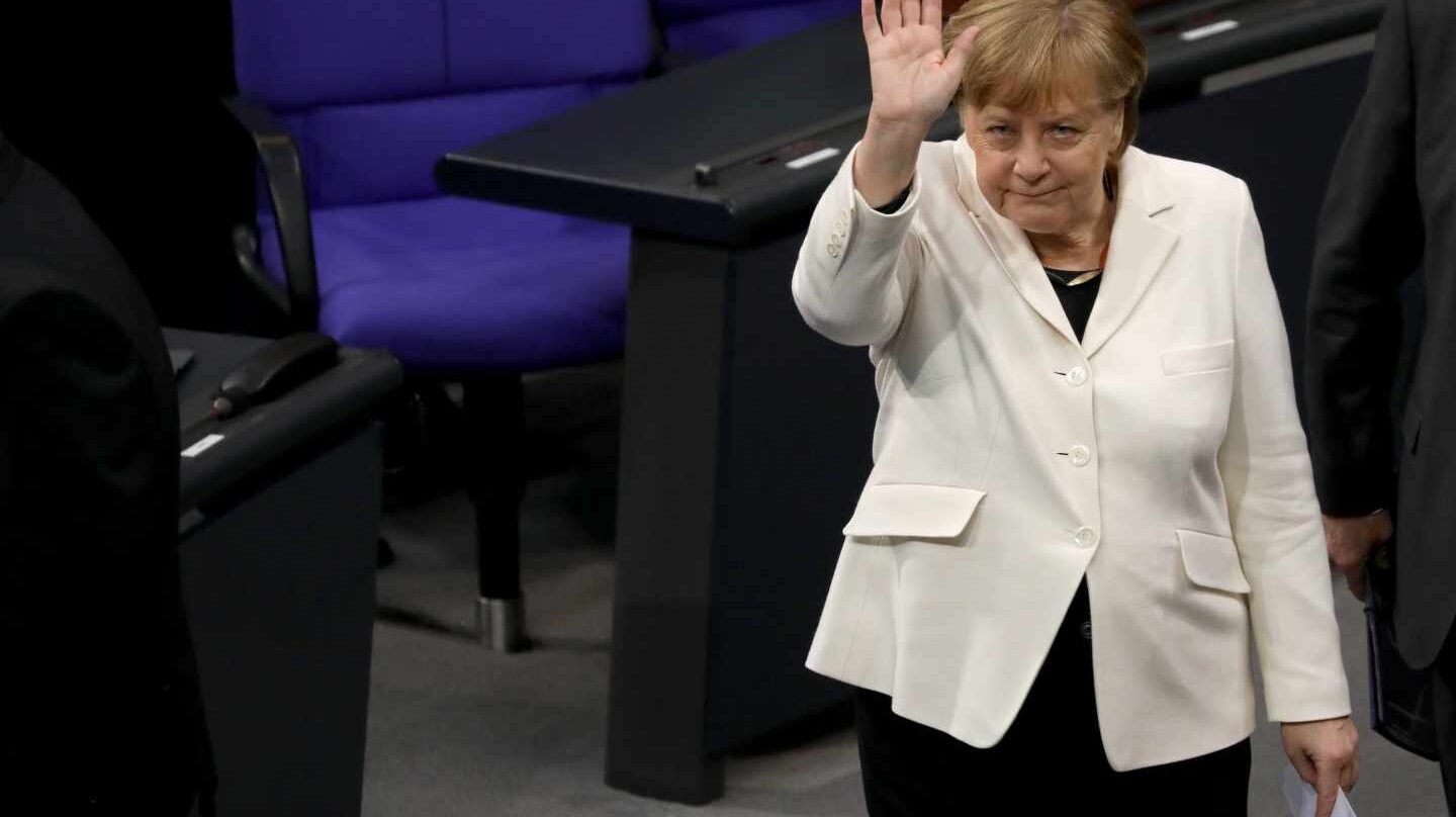 La canciller alemana, Angela Merkel, en el Parlaemento federal alemán.