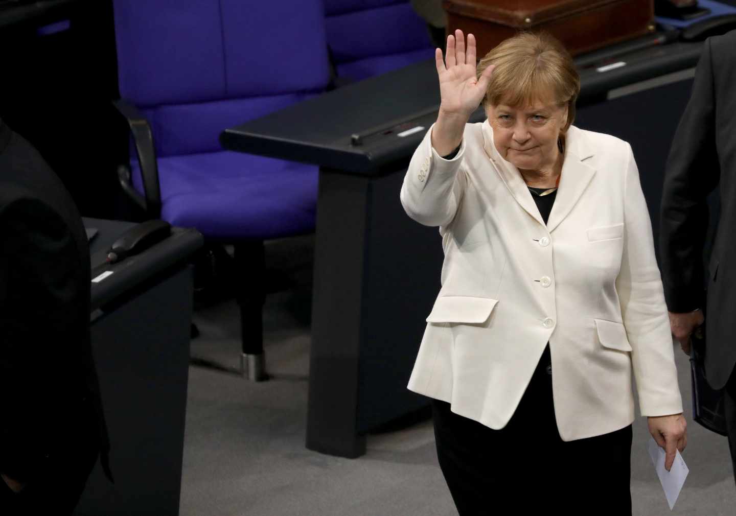 La canciller alemana, Angela Merkel, en el Parlaemento federal alemán.