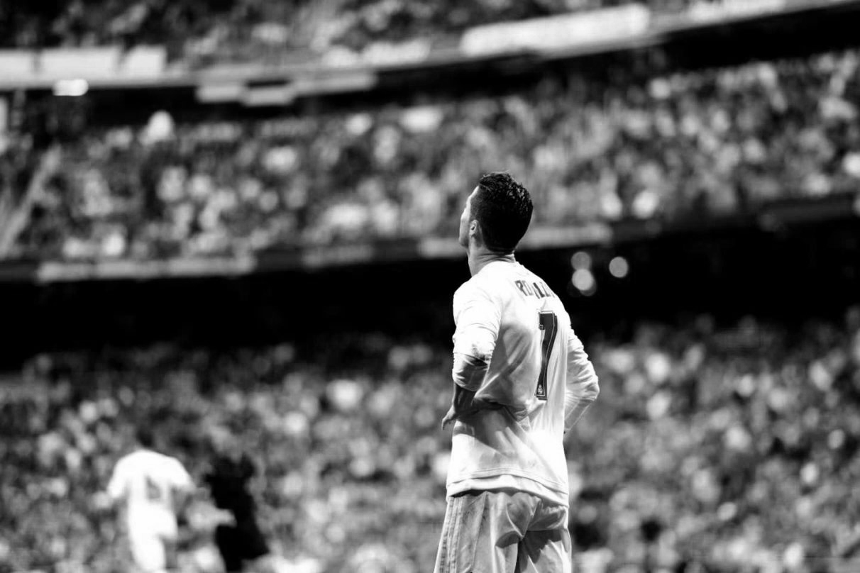 Cristiano Ronaldo, en el estadio Santiago Bernabéu.