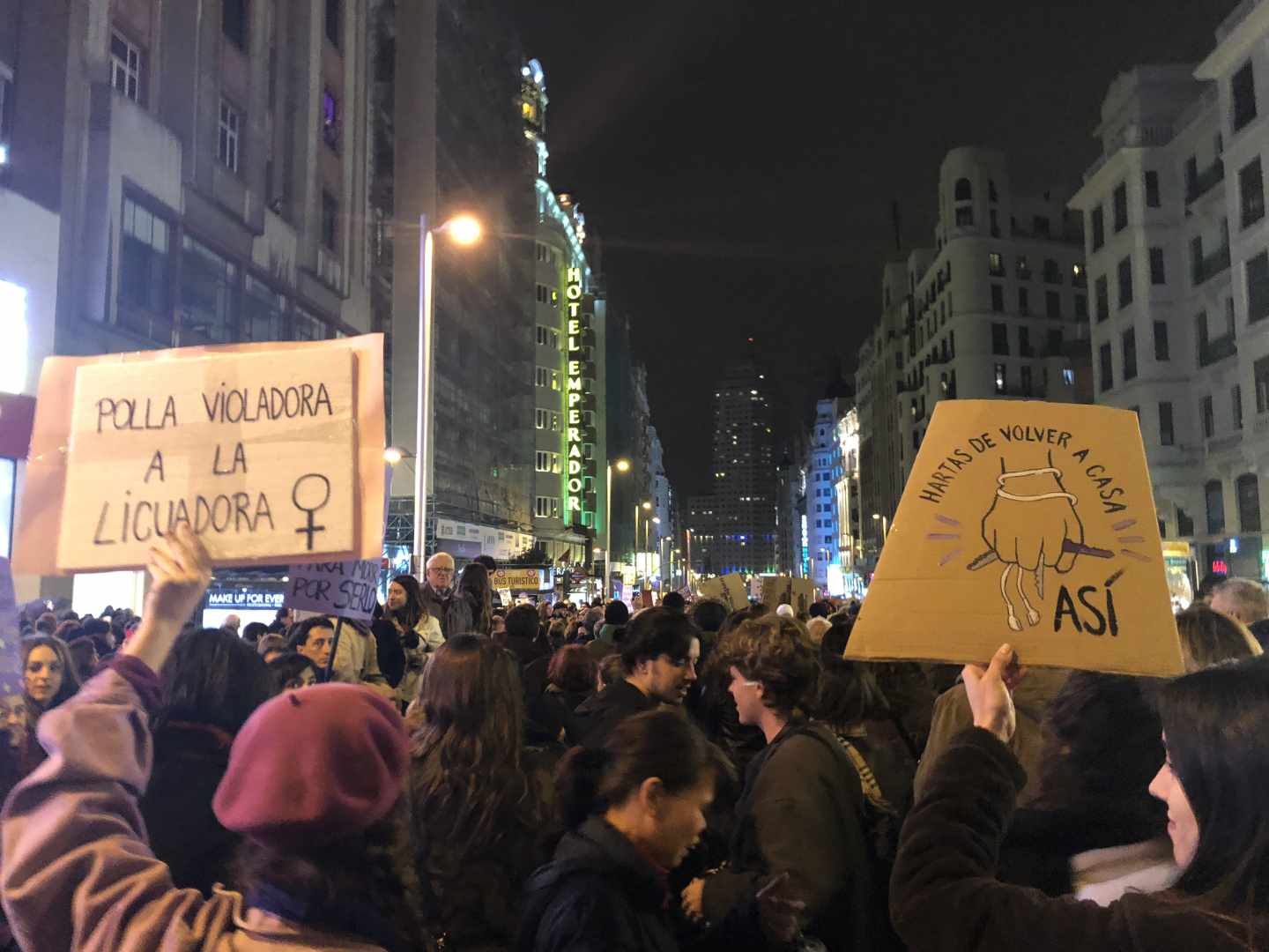 Pancartas 8M en Madrid