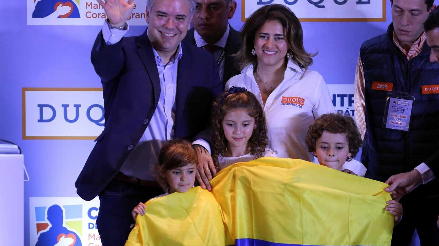 Iván Duque, aspirante a la Presidencia de Colombia, tras su victoria en las primarias.