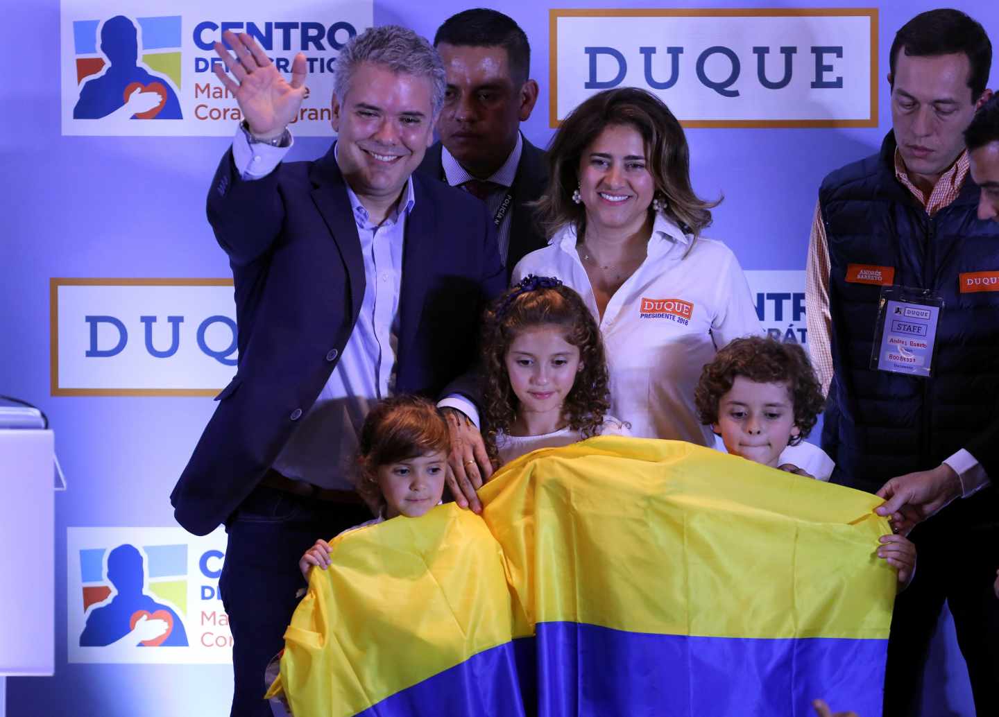Iván Duque, aspirante a la Presidencia de Colombia, tras su victoria en las primarias.