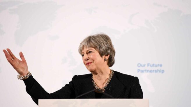 May-discurso-Brexit Theresa May habla sobre el Brexit en Londres.