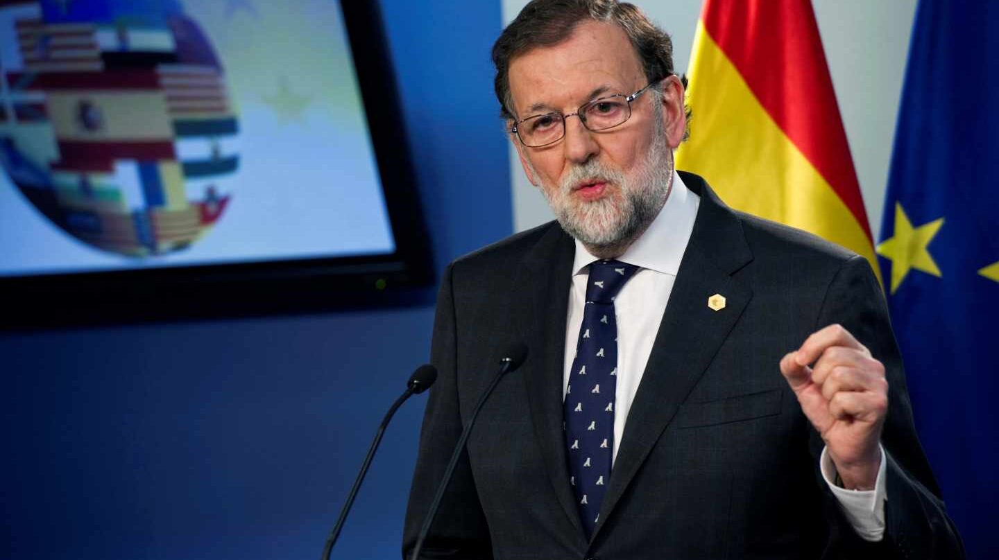 El presidente del gobierno español, Mariano Rajoy, en rueda de prensa tras el Consejo Europeo.