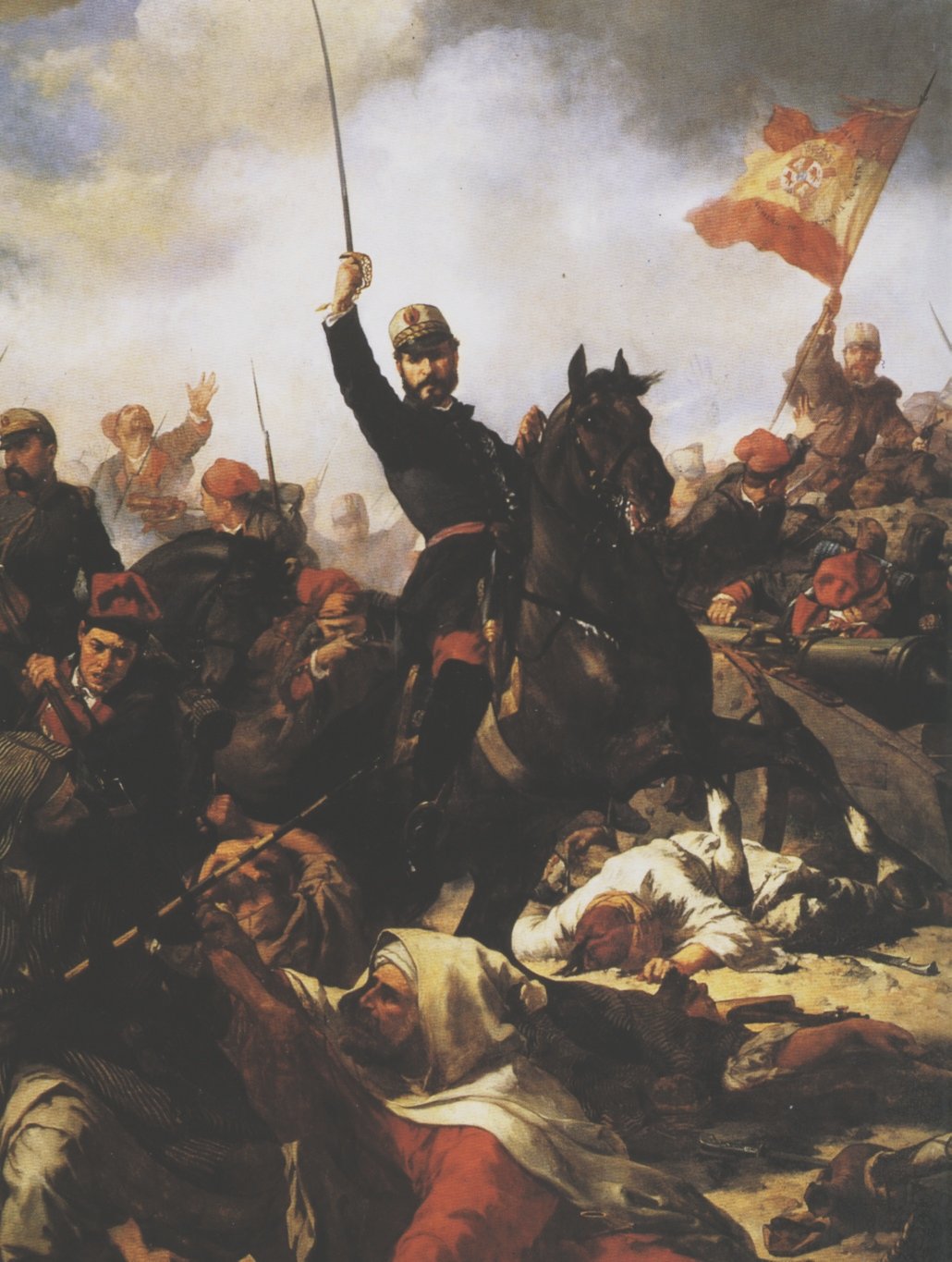 El general Prim en la Guerra de África de 1860, en un cuadro de Francesc Sanz i Cabot.