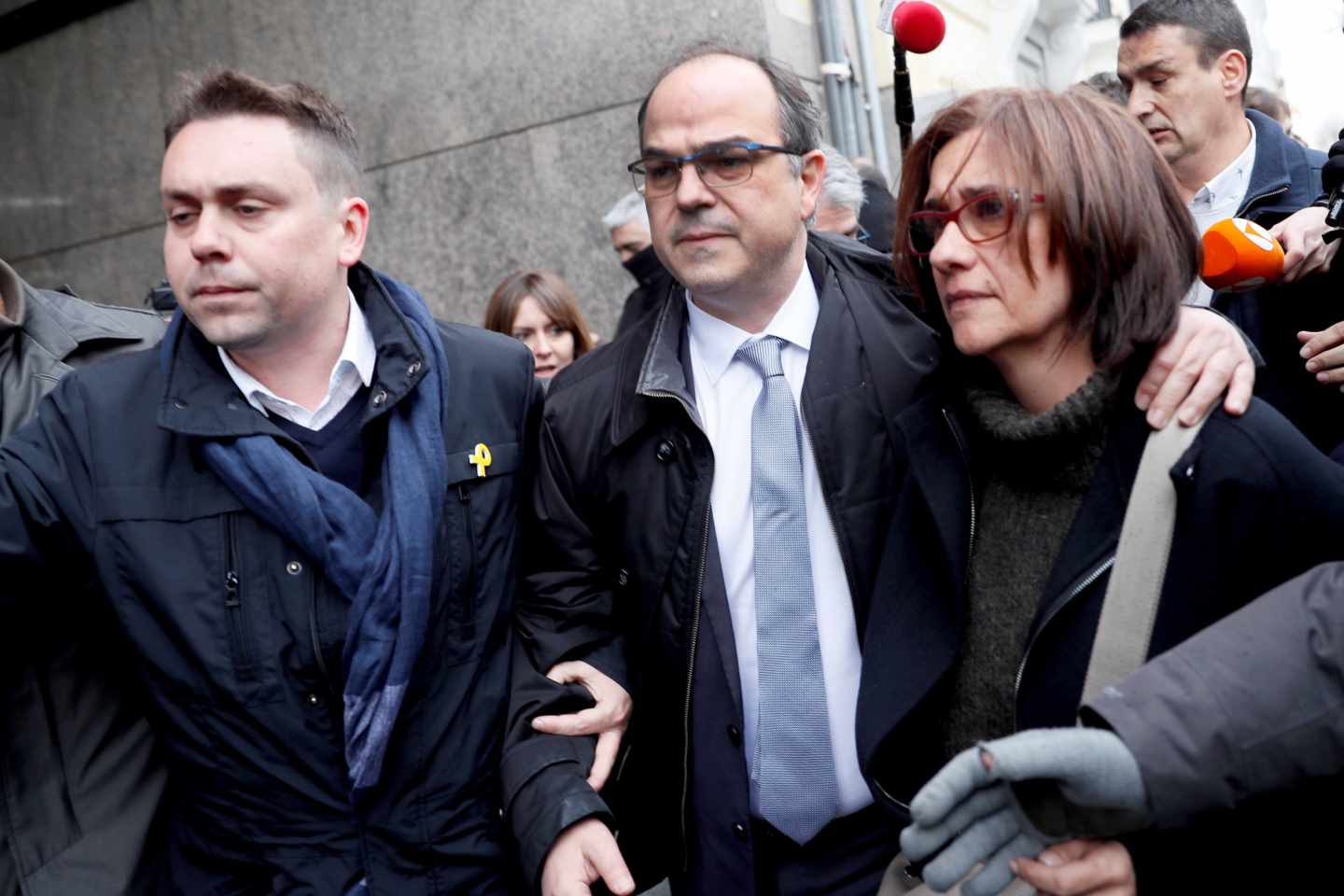 Jordi Turull llega al Supremo junto a su esposa, el 23 de marzo de 2018, antes de ser enviado a prisión.