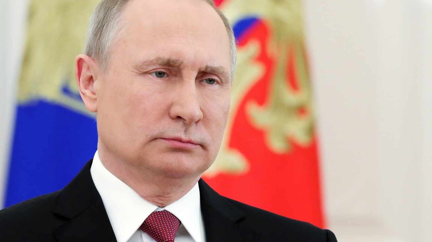 El líder ruso, Vladimir Putin, antes de dar un discurso a la nación.