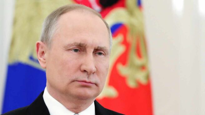 El líder ruso, Vladimir Putin, antes de dar un discurso a la nación.