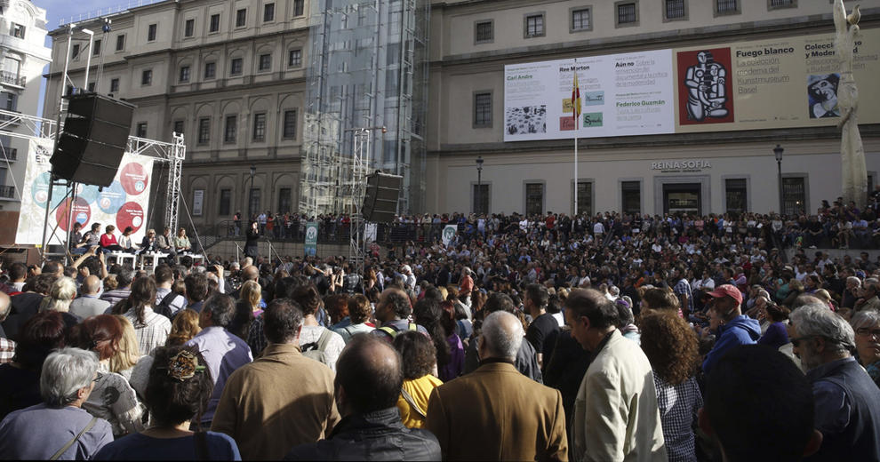Acto de Ahora Madrid en la campaña electoral de mayo de 2015.